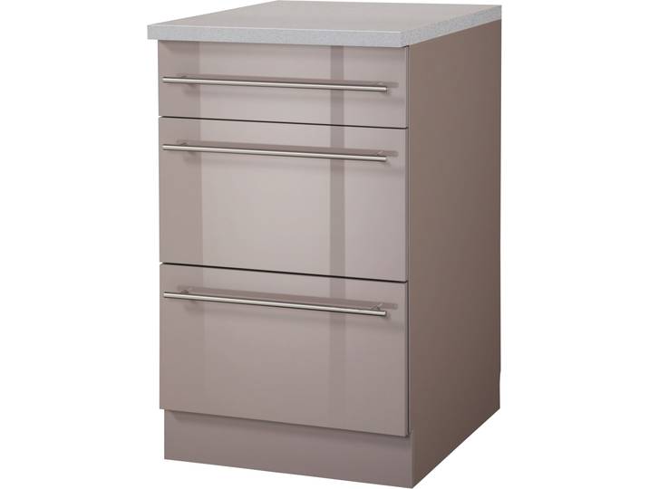 Unterschrank, Braun, 50x85x60 cm, Holzwerkstoff, 2 Auszüge, Modern, WIHO KÜCHEN