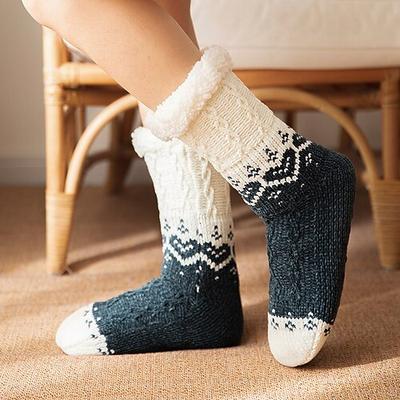 Winterliche Fußsocken für Damen, warm, flauschig, rutschfest, für drinnen, zum Schlafen zu Hause oder nach der Geburt