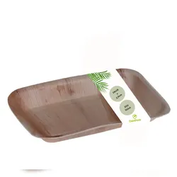 DeinPack 200 Palmblatt Teller eckig 24x16x2,5cm
