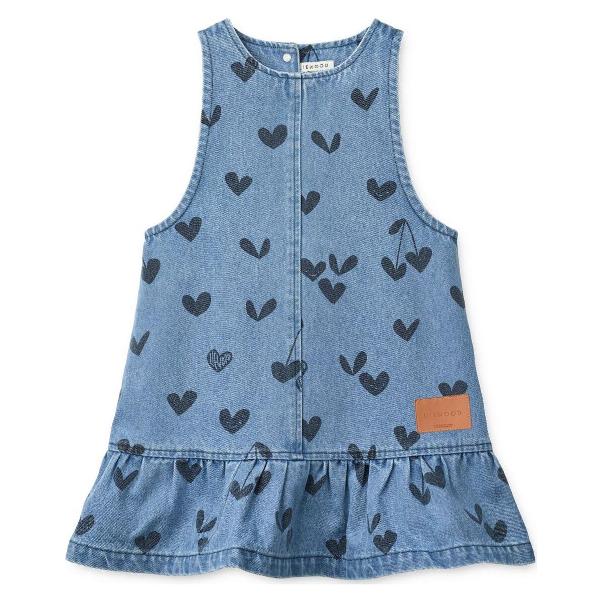 Liewood Angelica Printed Denim Frill Dress sweethearts / denim (2926) 116 LW21185-2926-116-CU