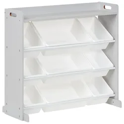REGAL mit 9 Aufbewahrungsboxen 78 cm Grau Collie