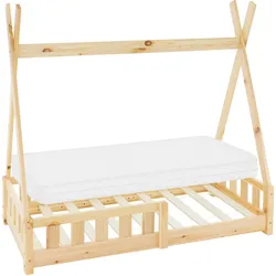 KINDERBETT Tipi mit Matratze 70x140 cm Natur