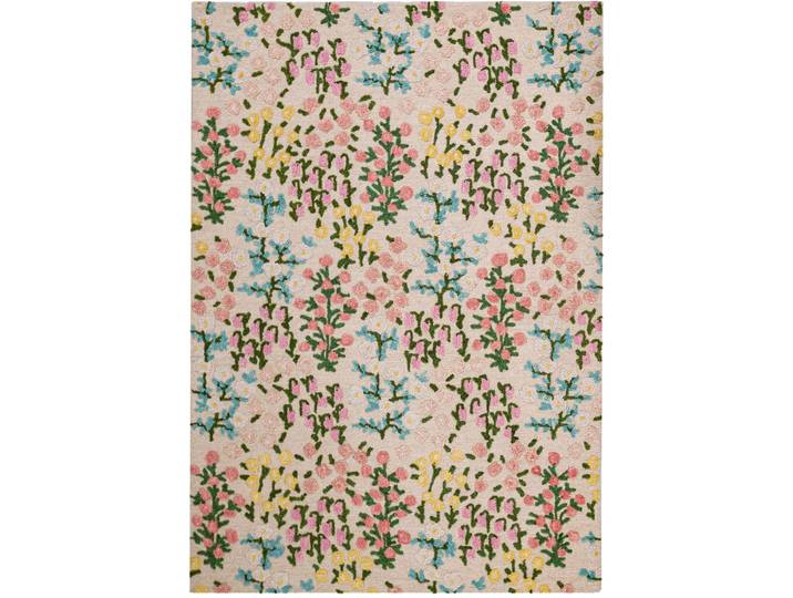 Teppich Neqta natur Blumenmuster Wolle 200 x 290 cm