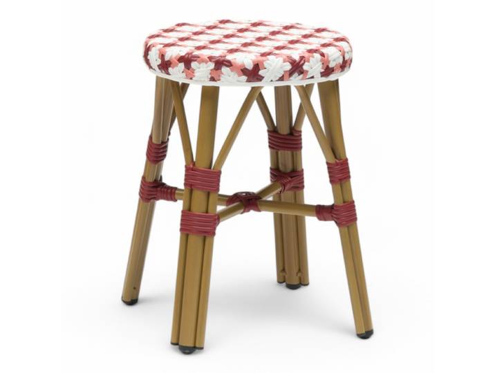 Tabouret de terrasse ST GERMAIN - Bordeaux rose et blanc