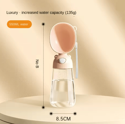 Inspire Essentials Portable Dog Water Bottle With Food Dispenser Travel Pet Bowl apricot Feed Water
