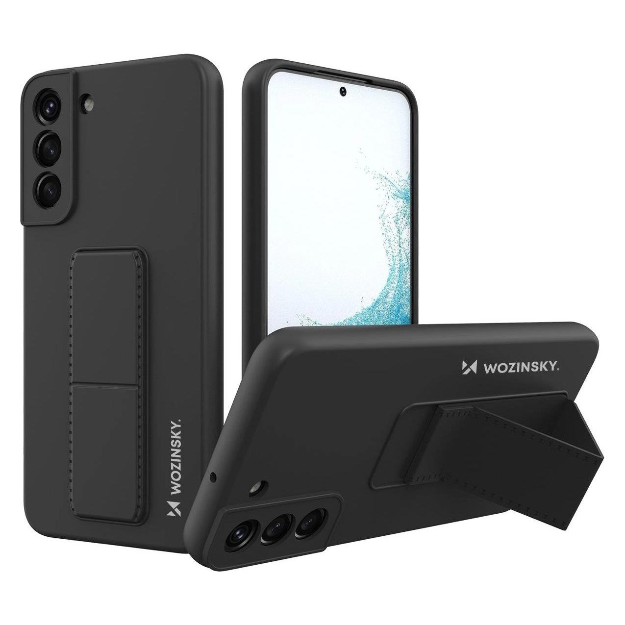 Wozinsky Kickstand Case silicone stand cover for Samsung Galaxy S22 + black (Samsung Galaxy S22+) (Wozinsky Kickstand Samsung S22 Plus Black)