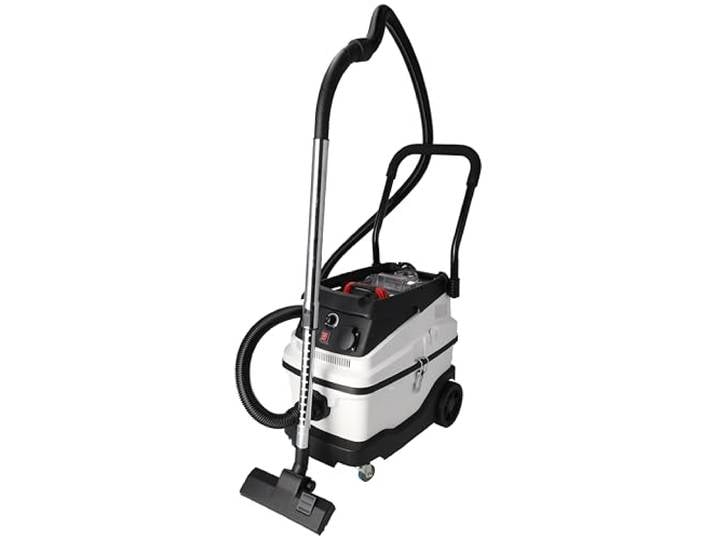 Dedra Nass- und Trockensauger mit Wasserfilter 1600 W, 30 L, für Trockenbauarbeiten, HEPA-Filter und Wasserfilter, Ansaugkraft: 19 kPa, Mobile Transporträder