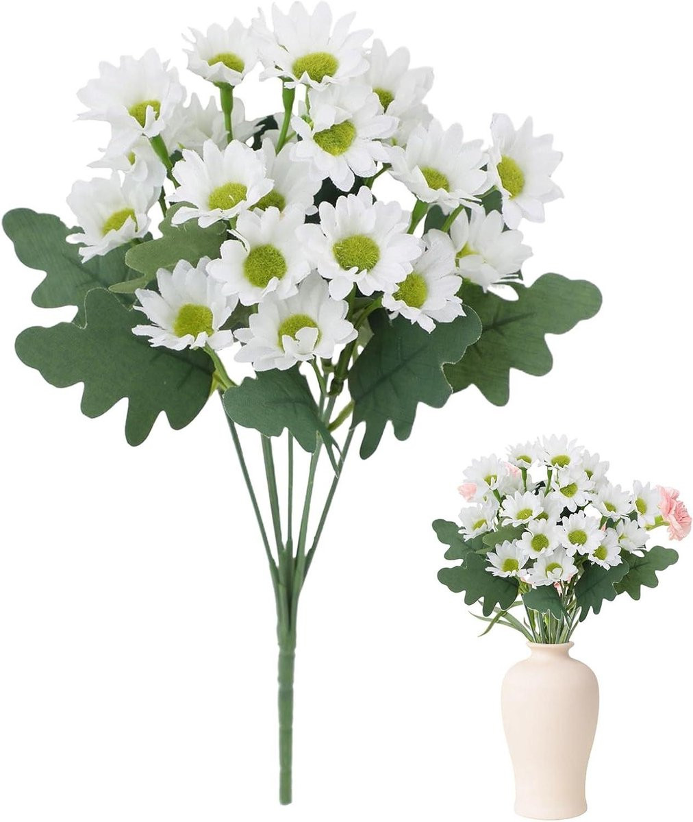 Weerbestendige kunstbloemen voor buiten decoratie - Wit - Hoogte: 53 cm