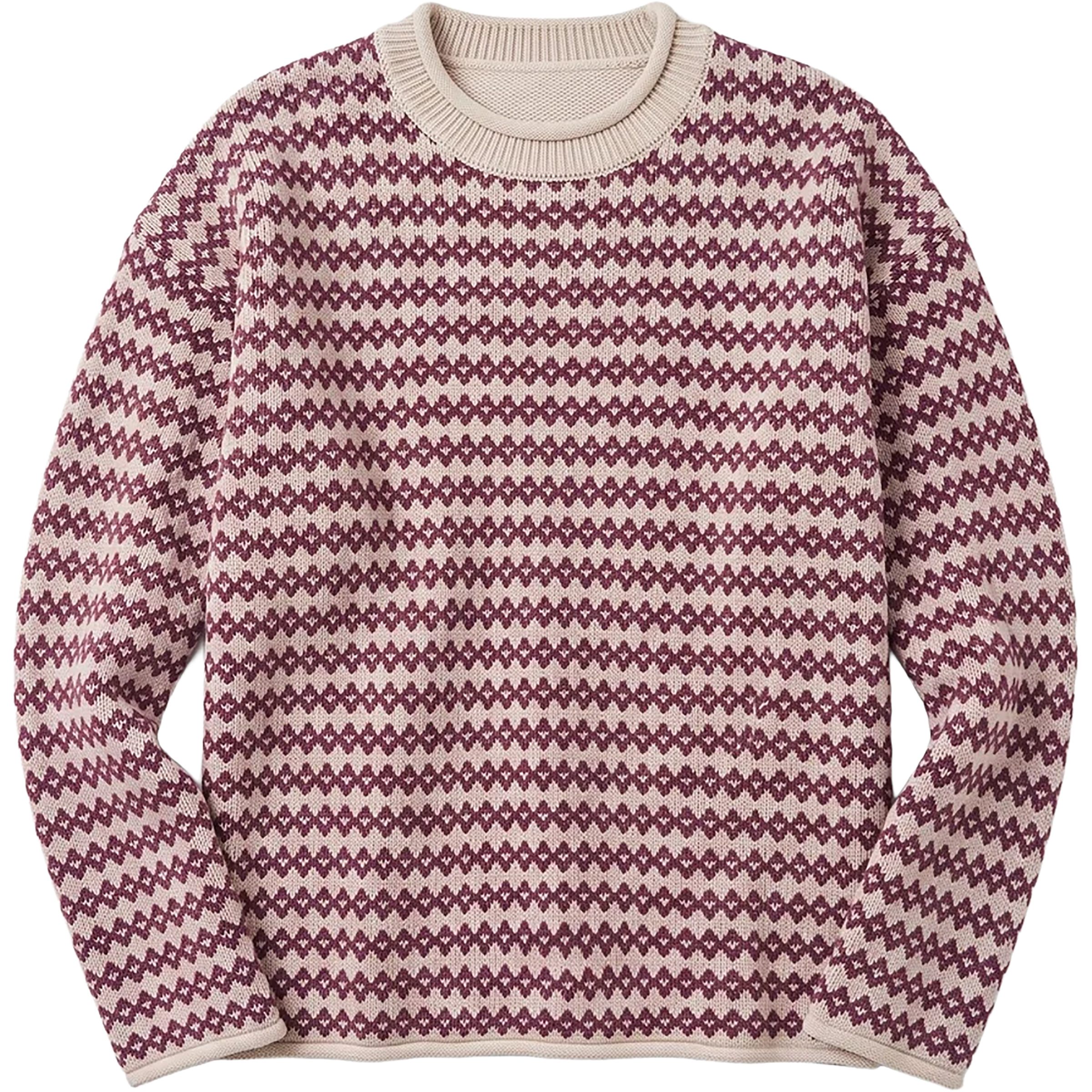KnowledgeCotton Apparel Lambswool Jacquard Roll-Edge Damen Pullover rosa Größe L Lifestyle Hautfreundlich