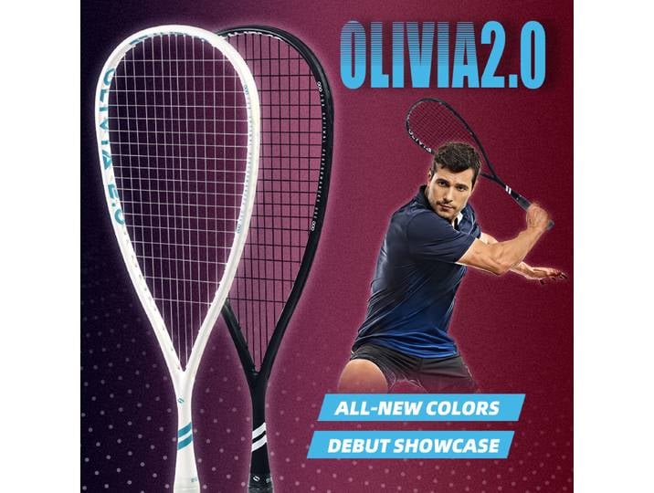 Raquette de squash Olivia2.0 100 % fibre de carbone – Performance Elite ultralégère, cordage 14×18, raquette professionnelle pour les tournois