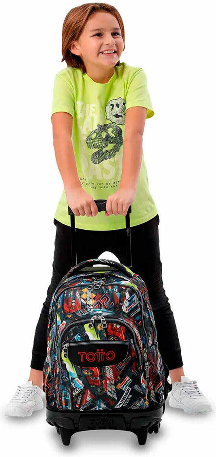 Totto ruedas bomper renglones mochila deporte Rojo (UNICA)