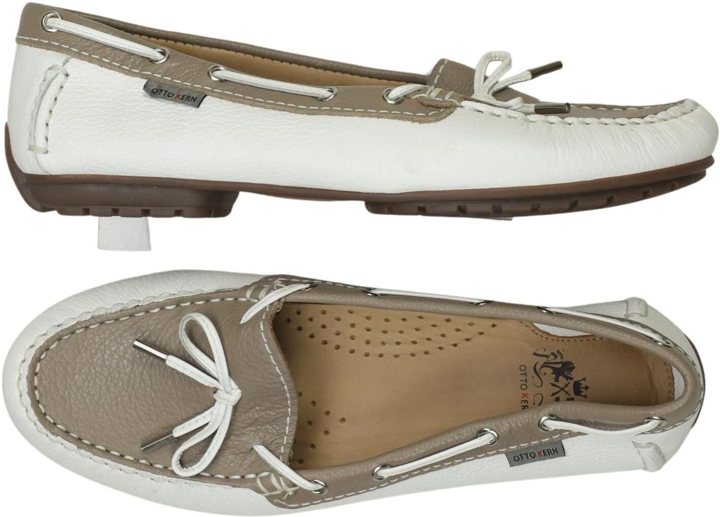 Otto Kern Damen Halbschuh, Weiß, Gr. EU 38, Leder - Second Hand