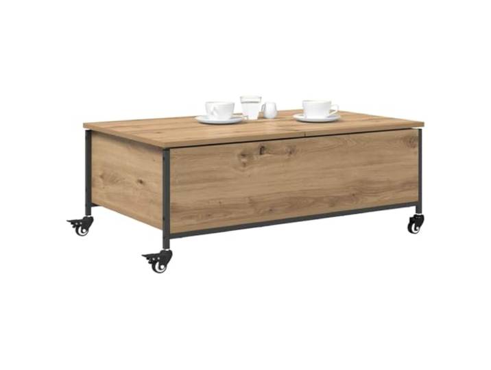 KTHLBRH Couchtisch Eiche Handwerk 91 x 55 x 32 cm Mehrschichtiges Holz, große Oberfläche, minimalistisches Design, einfache Montage, 2 Regale
