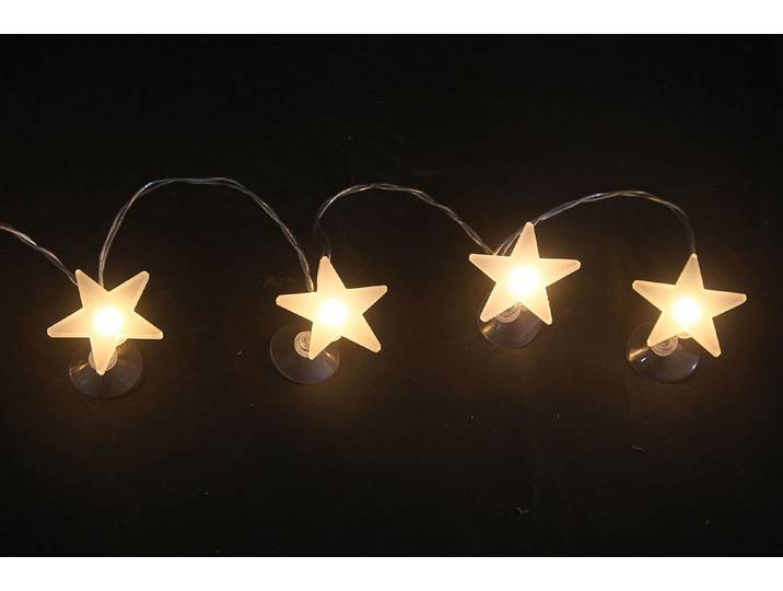 LED Lichterkette 10 Sterne mit Saugnäpfe