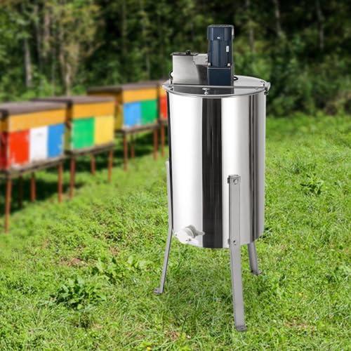 140 W elektrische Honigzentrifuge Edelstahl 3 Wabenrahmen 0-370 U/min stufenlose Drehzahlregelung mit Acryldeckel Honigschleuder speziell für Imker robust und leicht zu reinigen