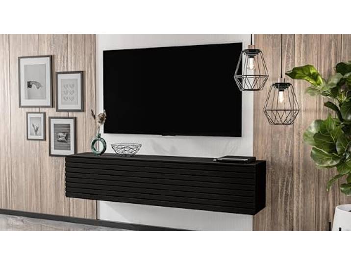AXLIVING Lowboard ZIVOLLI Schwarz/Schwarze, Lamellenfront Maße: B160 x T40 x H34 cm. Gewicht: 25 kg. Montagezubehör und Anleitung im Lieferumfang enthalten. Lamellenfront.
