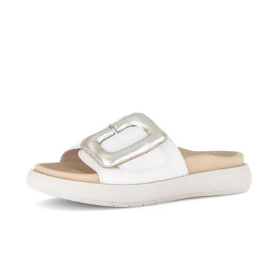 Pantolette GABOR "Pantolette", Damen, Gr. 43, creme, Schuhe Pantolette