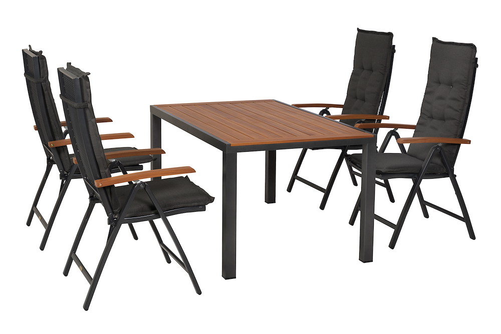 MERXXHANDELS Thasos Set 9tlg Alu Tisch 150 x 90 cm 16980295
