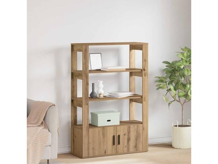 RJPLMFV Anrichte, Eiche, 30 x 80 x 119,5 cm, Holz Minimalistisches Möbelstück, Aufbewahrung für Wohnzimmer, bündige Türen, verstellbare Regale, moderner Stil
