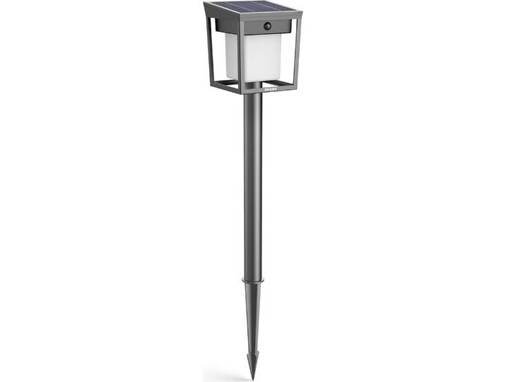 Lampe solaire LED pour allée de jardin\, double luminosité\, noire