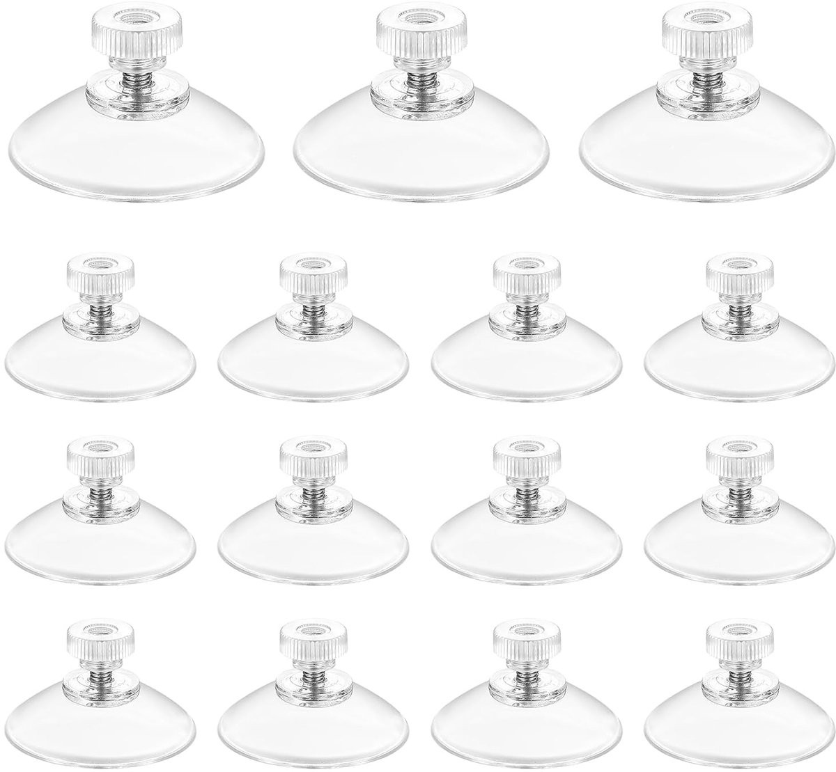15-pack Zuignappen met Schroefdraad Ø 40mm - Transparante Zuignappen voor Ramen en Decoratie