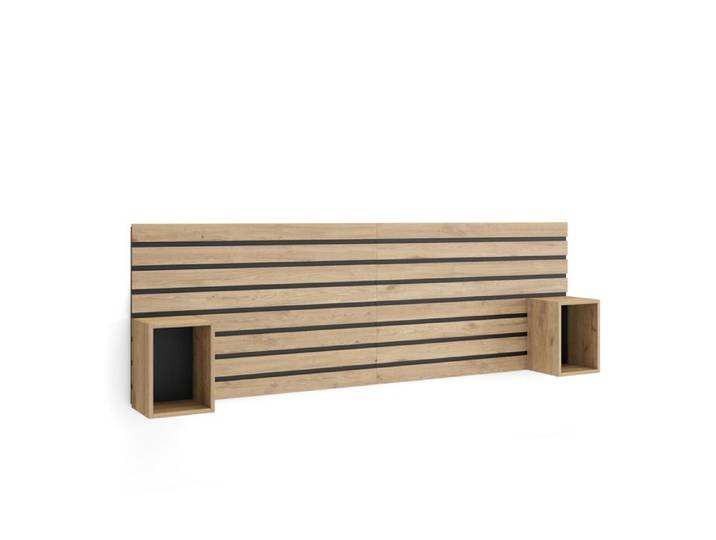 Tête de lit Avec Tables de Chevet 214x3x70 Lit 120 135 140 150 160 cm Chêne RF3569