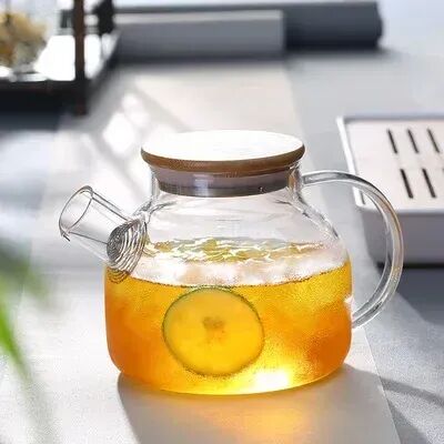 ModernMart Large Heat Resistant Borosilicate Glass Teapot, Clear Tea Pot For Puer, Coffee & Flower 1000ml