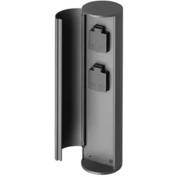 Brumberg 65422100 Anschlusssäule 230 V AC, 50 Hz, graphit struktur, IP44, mit Klappe, Gesamtleist