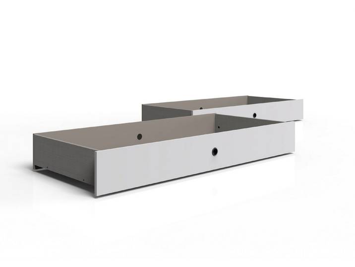 freiraum Bettschubkasten BAHAMAS, (2er-Set) in SAHARAGRAU + WEISS - 100x16x60cm (BxHxT)