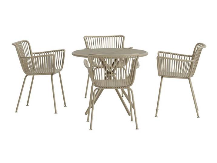 Sifnos Set De Jardin Table 90x90cm 4 Chaises Beige.