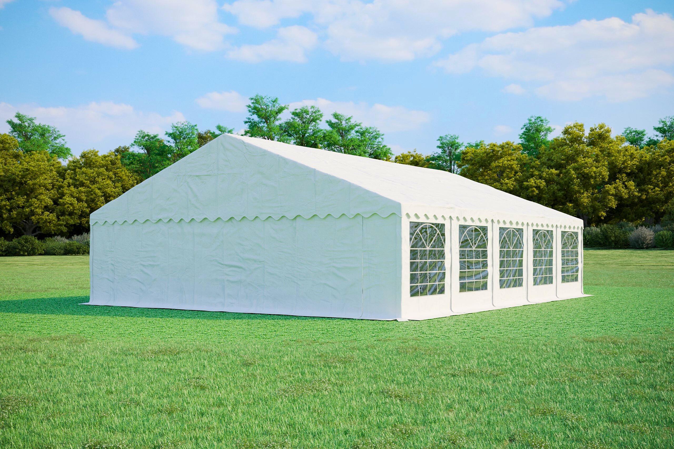 Partyzelt 8x10m - PVC PREMIUM Feuerfeste - Weiß