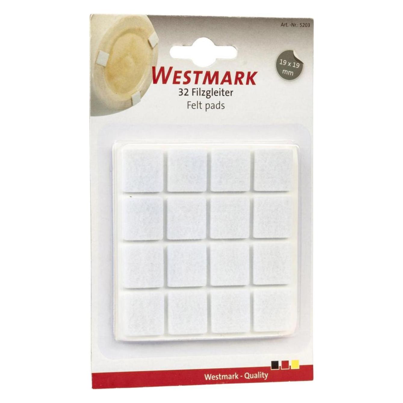 Westmark 32 Stk. Filzgleiter 19x19 mm weiss (Filzgleiter, 32 Stk.) (52032280)