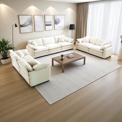ZWYO HOSIMU Corduroy Modern Sofa Set with Large Deep Seat and Memory Foam Cushions (7-Seater)