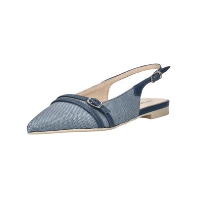 Ballerina NERO GIARDINI "Nero Giardini Ballerinas Leder/Textil", Damen, Gr. 38, Leder, blau, Leder, Textil, Schuhe Ballerina