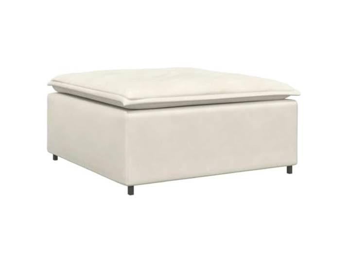 Makastle Modularer Fußhocker Creme Samt 100x100x48 cm