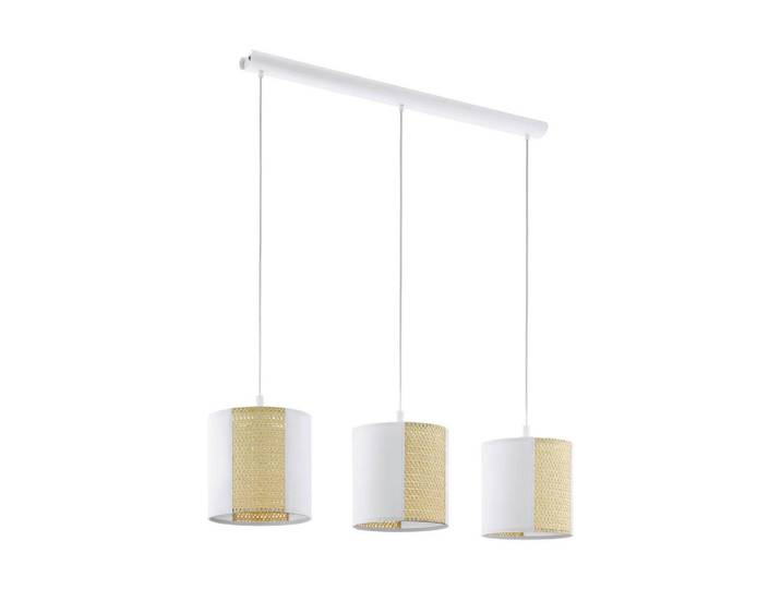 Eglo Hängeleuchte Arnhem, Braun, Weiß, Metall, Papier, Naturmaterialien, länglich, 24x110x102 cm, Lampen & Leuchten, Innenbeleuchtung, Hängeleuchten, Pendelleuchten