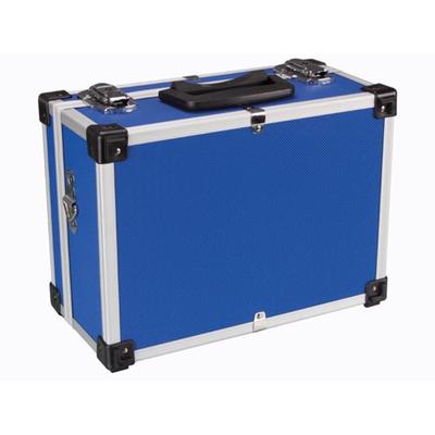 Perel Aufbewahrungskoffer, Tragegurt, Schlüsselschloss, 2 Schlüssel, Aluminium, Blau, 320 x 230 x 155 mm