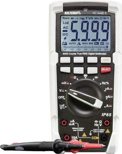 Voltcraft VC-440 E Handheld Multimeter, digitaal, IP65 waterbestendig, CAT III 1000 V, CAT IV 600 V