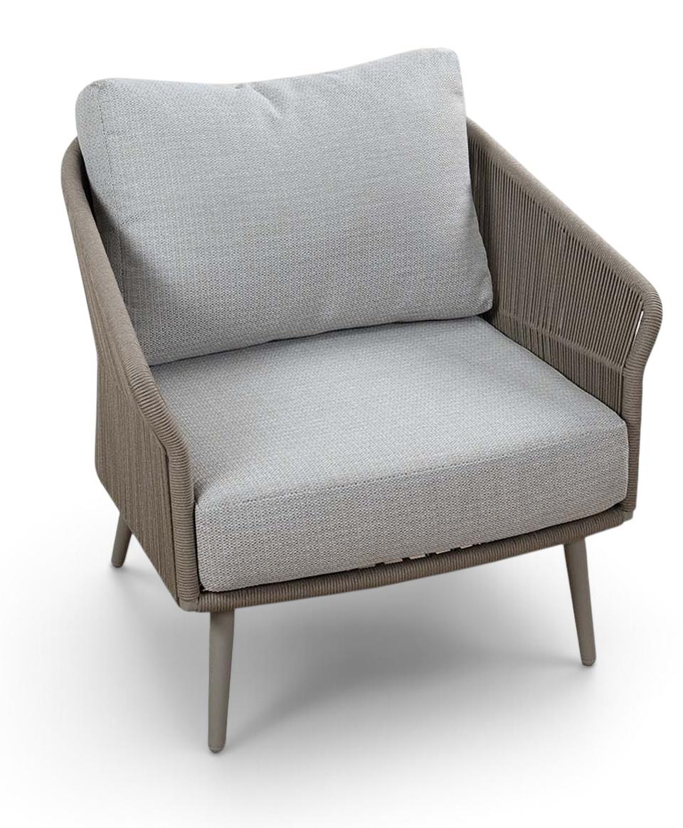 Loungesessel Alezio | Elfenbeinfarbe | Camel Mocca | 2er Set