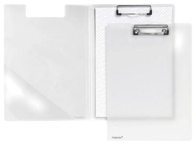 Klemmbrett-Mappe A4, Klemme mit Kunststoffecken, Dreiecks-Klarsichttasche innen, PP, transparent matt