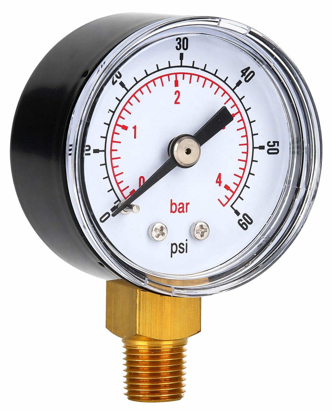 Dripio Mechanische Manometer met Dubbele Schaal, 1/8" BSPT, 0-60 psi / 0-4 bar