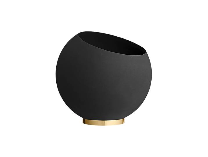 In-/Outdoor Design Blumentopf „Globe“, Schwarz/Gold Schwarz, Gold Ø 60 cm x 50 cm AYTM