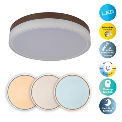 NÄVE LED Deckenleuchte "Lola", weiß, 1, Ø 50cm H: 9cm, 1 Stk., Leuchten, Dimmbar per Fernbedienung (inkl.), CCT, Memory, Nachtlicht, D: 50cm, LED Deckenleuchte