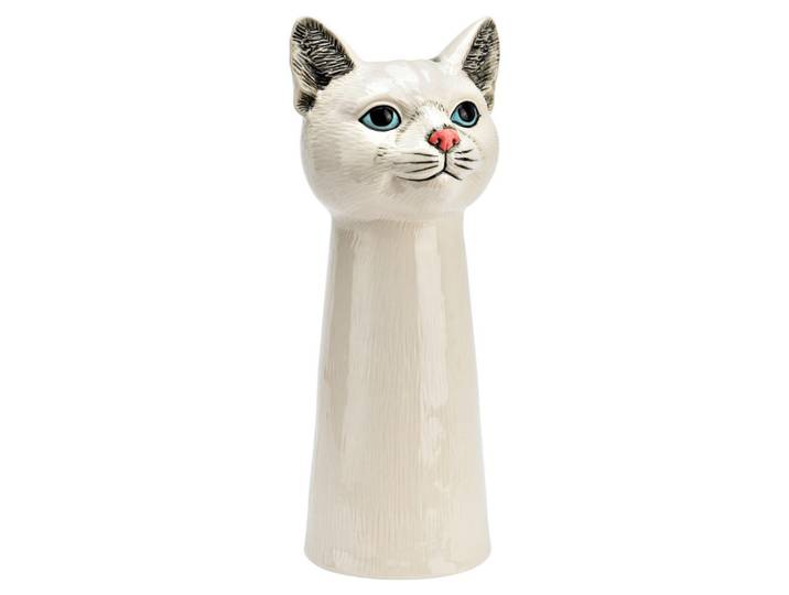 Vase, Weiß, Keramik, 15x28x11 cm, Dekoration, Vasen, Keramikvasen