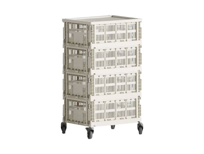 HAY- Colour Crate Rollcontainer, off white, recycled