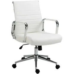 SVITA OFFICE COMFORT Bürostuhl Schreibtischstuhl Drehstuhl Chefsessel Kunstleder Weiß