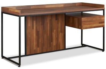 CDecor Jocasta Walnut and Sandy Black 1-Drawer Writing Desk