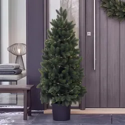 Weihnachtsbaum HWC-R29, Dekobaum Kunstbaum Kunstpflanze künstliche Tanne, Outdoor Polyethylen, 85cm