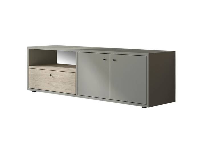Livetastic Lowboard, Creme, Grau, 35x42x136 cm, Wohnzimmer, Wohnwände, Lowboards