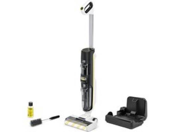 Aspirateur Balai Laveur sans fil Karcher FCV 4 Dry - Eau et Poussières - 200 m² - aspire lave et sèche - station de séchage comprise